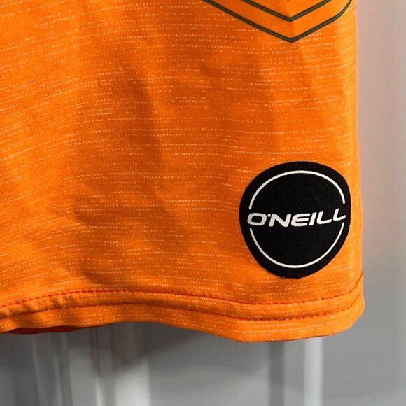 ONeill Mens Mid-Length Board Shorts Size 32 Orange/Blue Striped Drawstring Fit L - Picture 4 of 11
